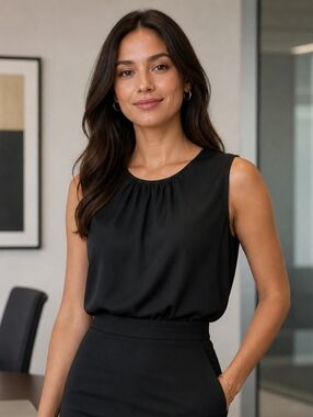 Sleeveless Black Blouse Medium -Apt. 9 Silk Top